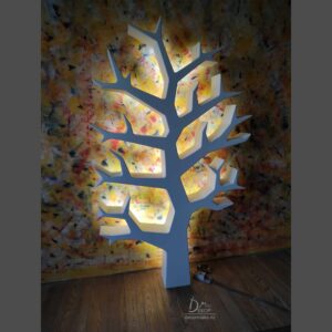 стеллаж дерево для книг с подсветкой