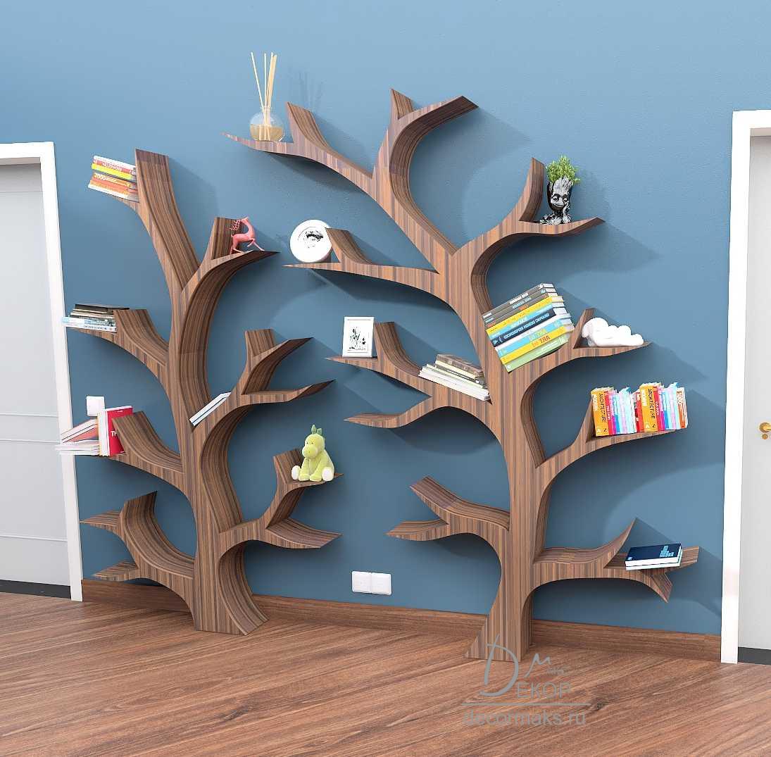 декоративный стеллаж книжное дерево в шпоне на заказ в москве