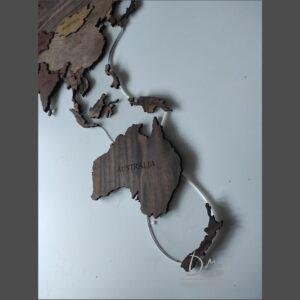 Настенная деревянная карта мира